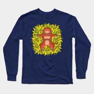 Monkey and Lots of bananas Long Sleeve T-Shirt